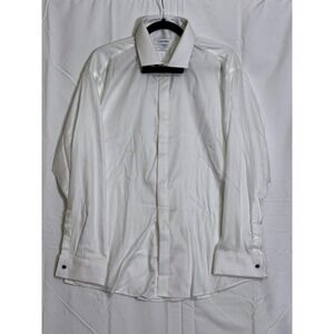 Calvin Klein White Extra Slim Fit Dress Shirt Tuxedo French Cuffs 17.5 32-33